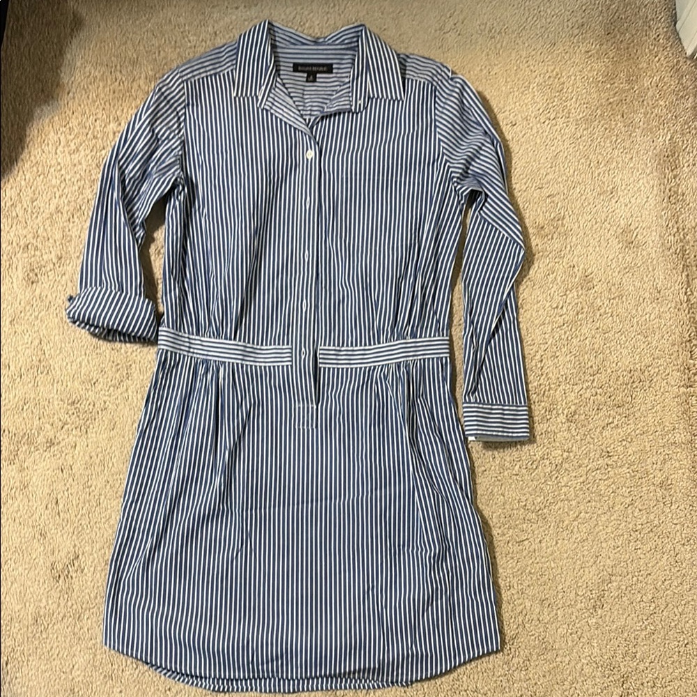 Striped Blue Shirt Dress